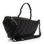 Iridescent Calfskin Quilted All About Waist Belt Bag Black