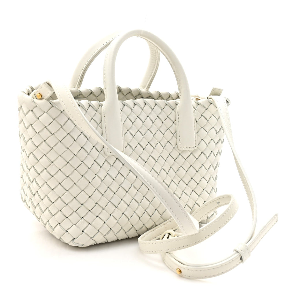 Nappa Intrecciato Mini Heart Cabat White