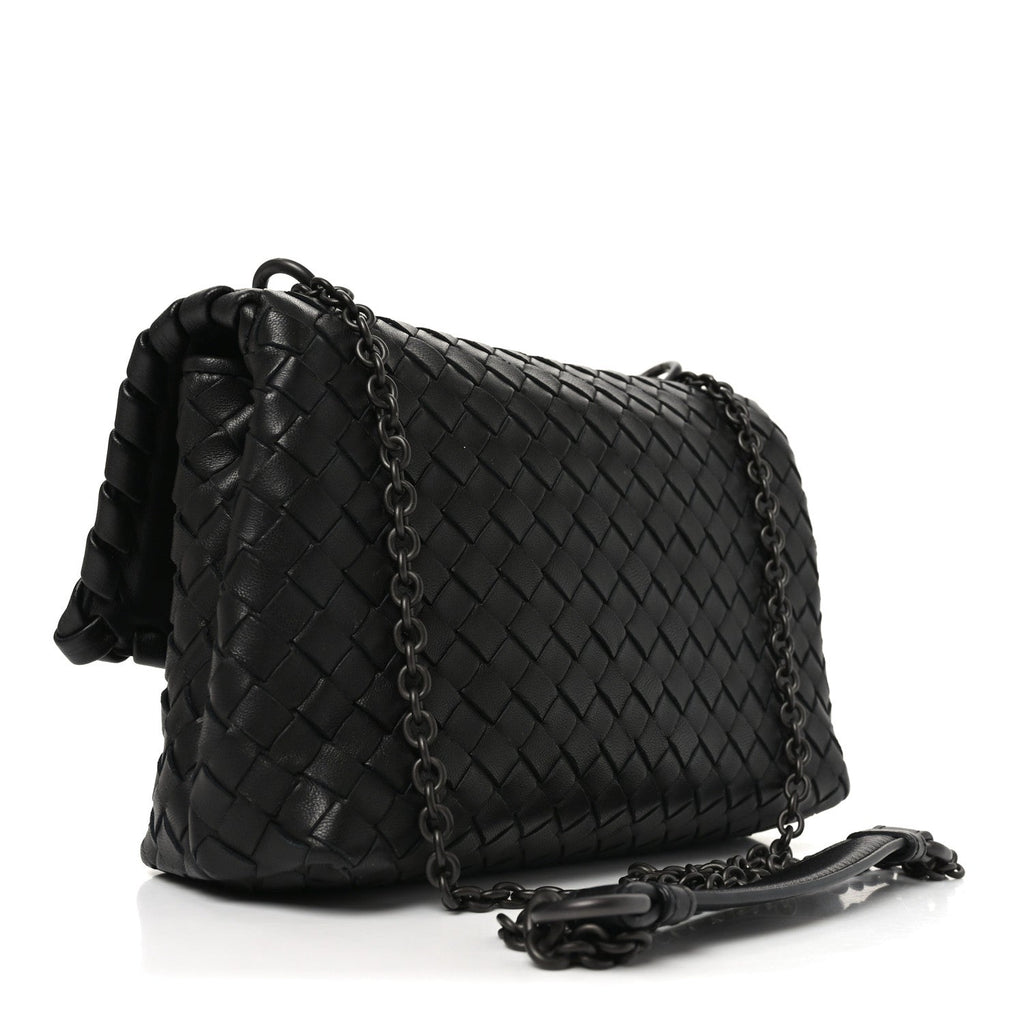 Nappa Intrecciato Baby Olimpia Shoulder Bag Black