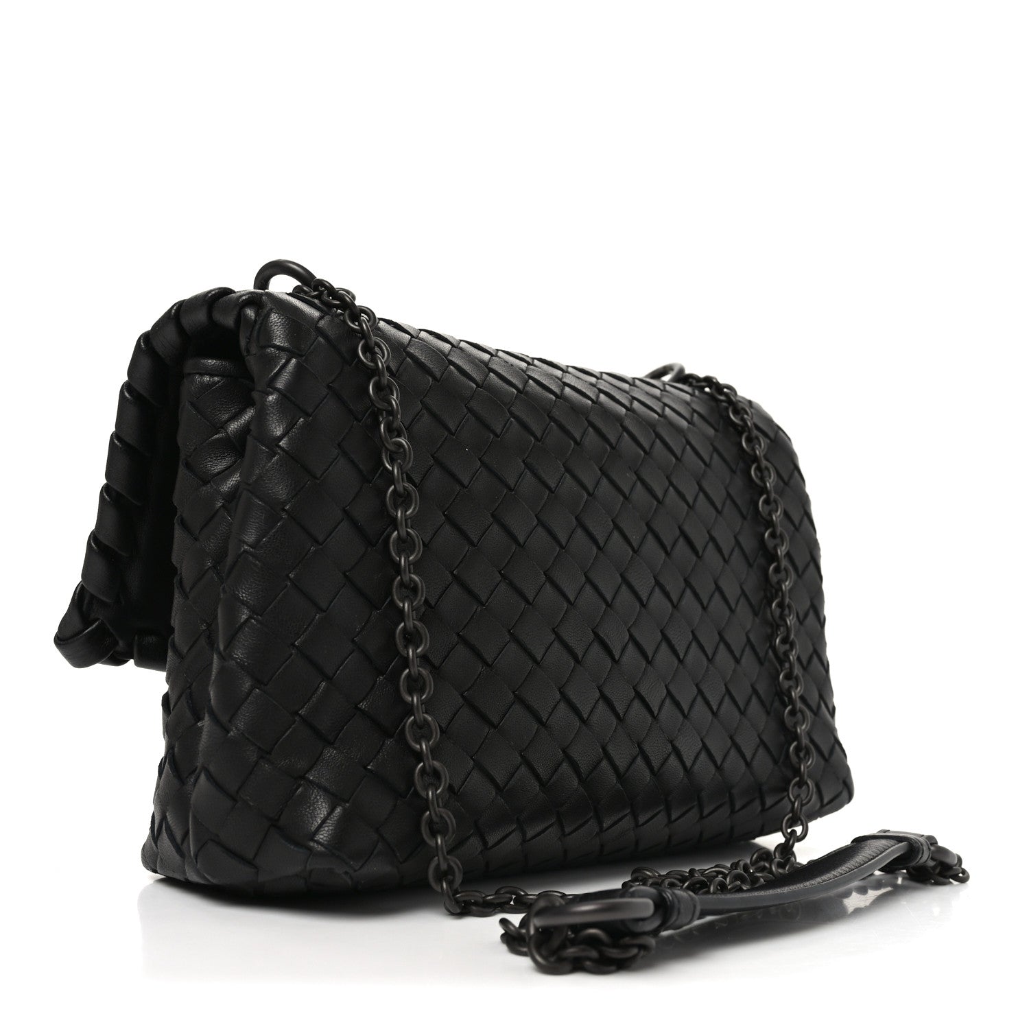 Nappa Intrecciato Baby Olimpia Shoulder Bag Black