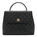 Caviar Quilted Jumbo Kelly Flap Black