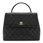 Caviar Quilted Jumbo Kelly Flap Black