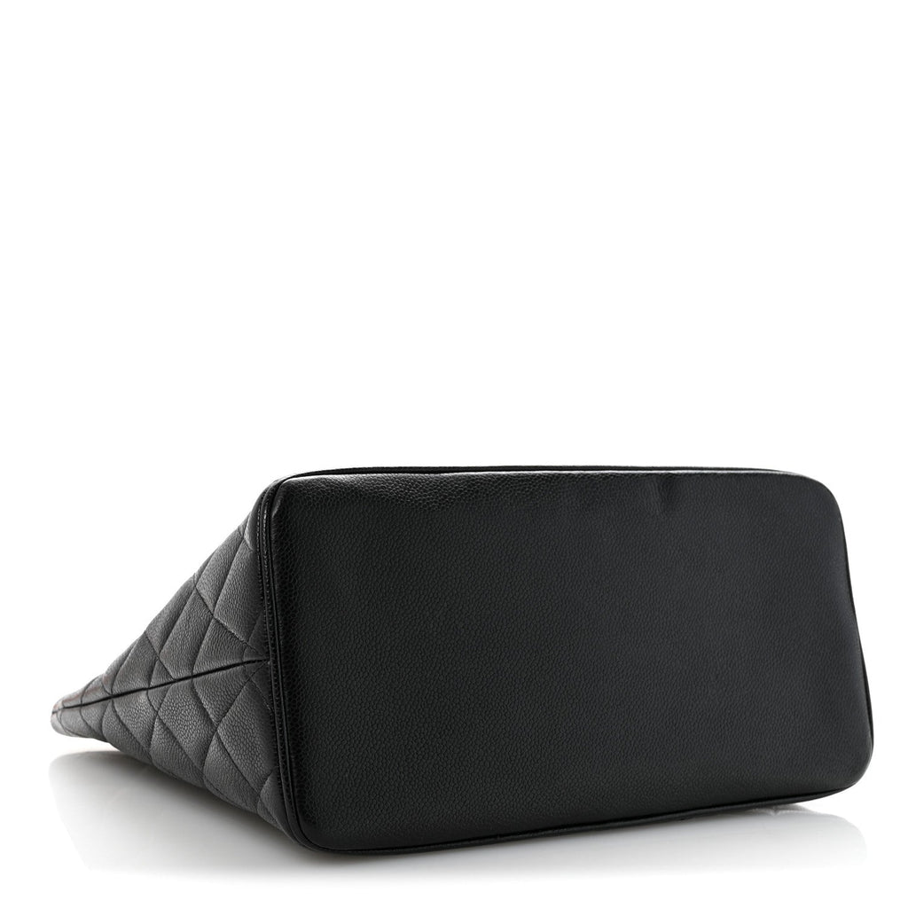 Caviar Quilted Medallion Tote Black