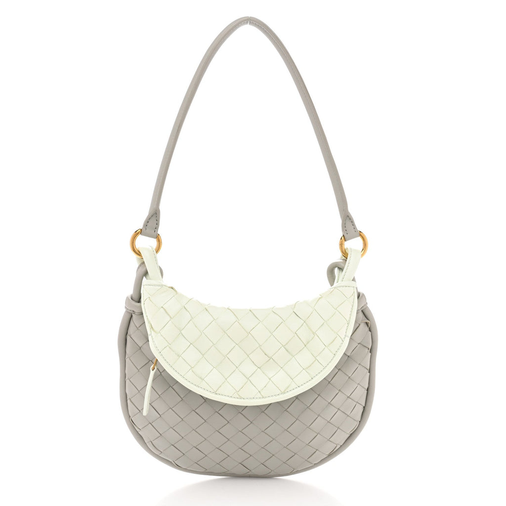 Nappa Intrecciato Small Gemelli Agate Grey Glacier