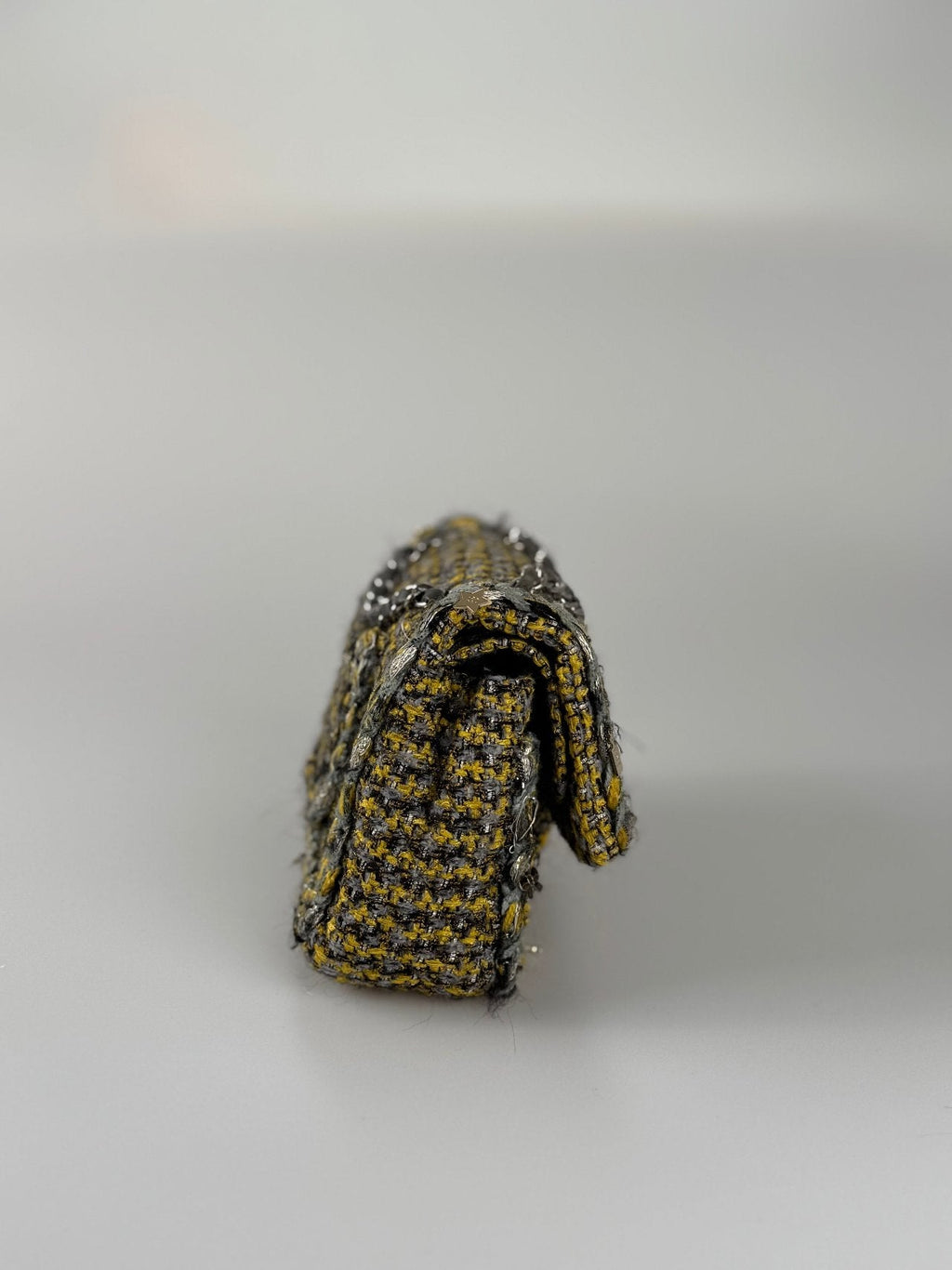 Chanel Tweed Braided Charms Medium Flap Bag Yellow Grey Black