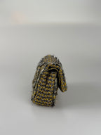 Chanel Tweed Braided Charms Medium Flap Bag Yellow Grey Black