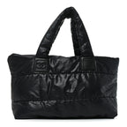 Lambskin Quilted Medium Coco Cocoon Reversible Tote Black