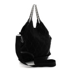 Microsuede Quilted Rodeo Drive Hobo Black