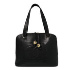 Caviar Large CC Shoulder Bag Black
