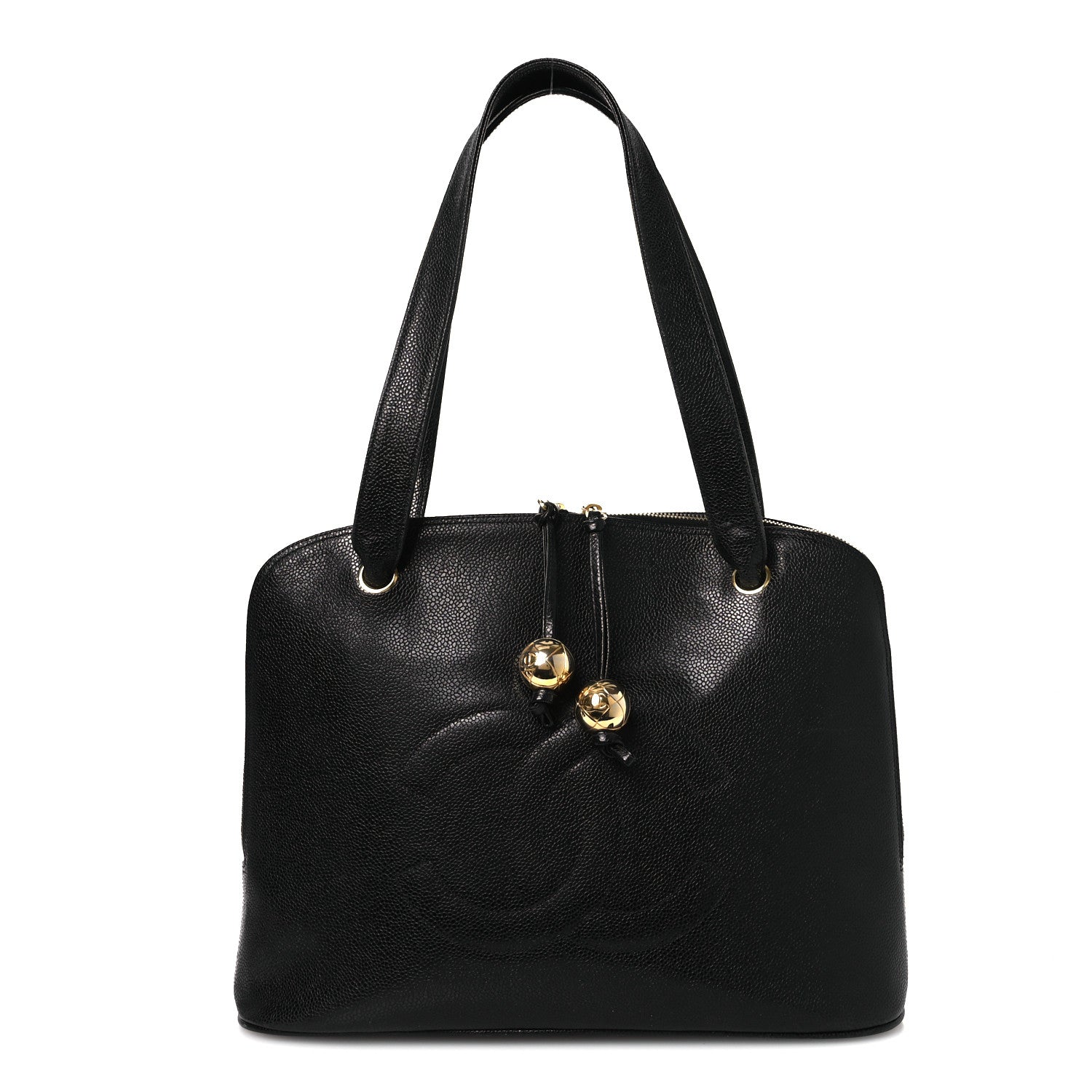 Caviar Large CC Shoulder Bag Black