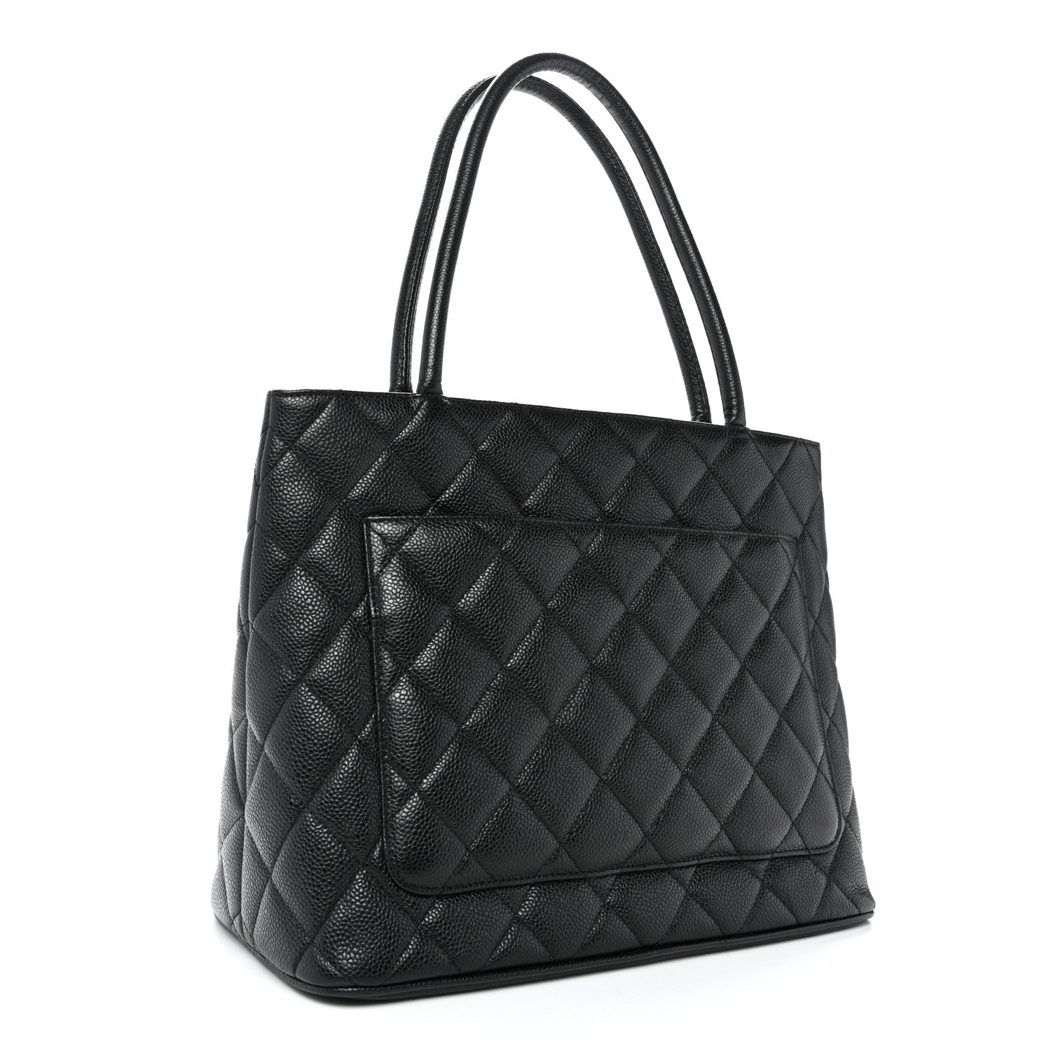 Caviar Quilted Medallion Tote Black