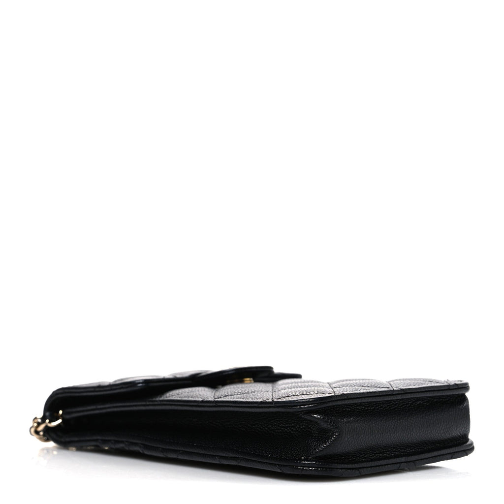 Caviar Quilted Classic Phone Holder Black