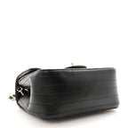 Lambskin Chevron Quilted Mini Square Flap Black