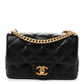 Caviar Quilted Mini Sweetheart Rectangular Flap Black