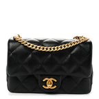 Caviar Quilted Mini Sweetheart Rectangular Flap Black