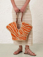 Goldentime Orange Zebra Medium Tote