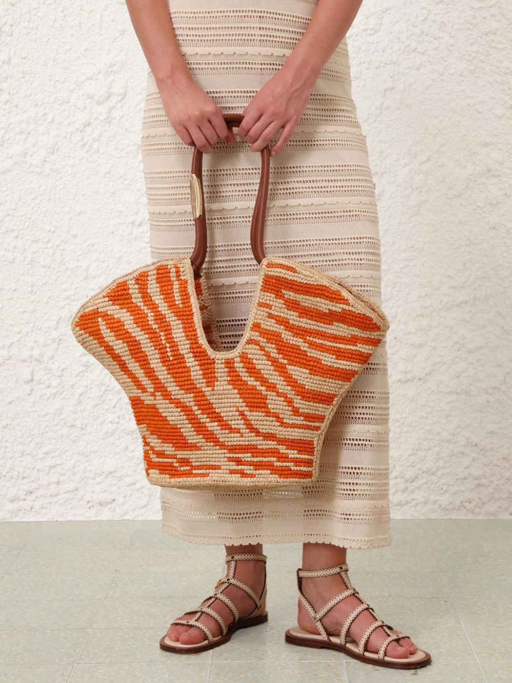 Goldentime Orange Zebra Medium Tote