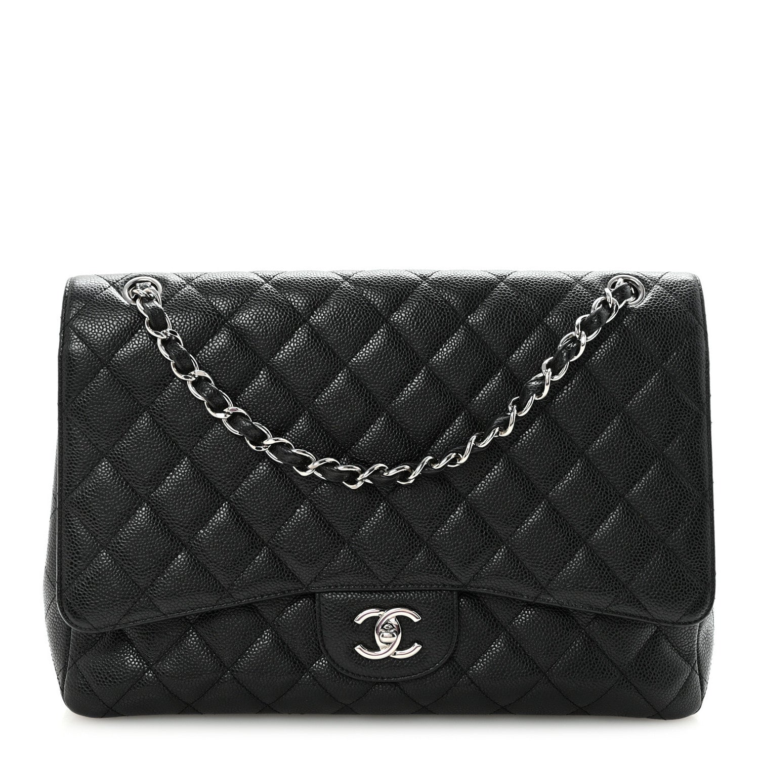 Caviar Maxi Single Flap Black