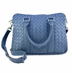 BOTTEGA VENETA Grey Leather Weaved Briefcase
