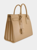 Clear Beige Small Sac De Jour in Smooth Leather