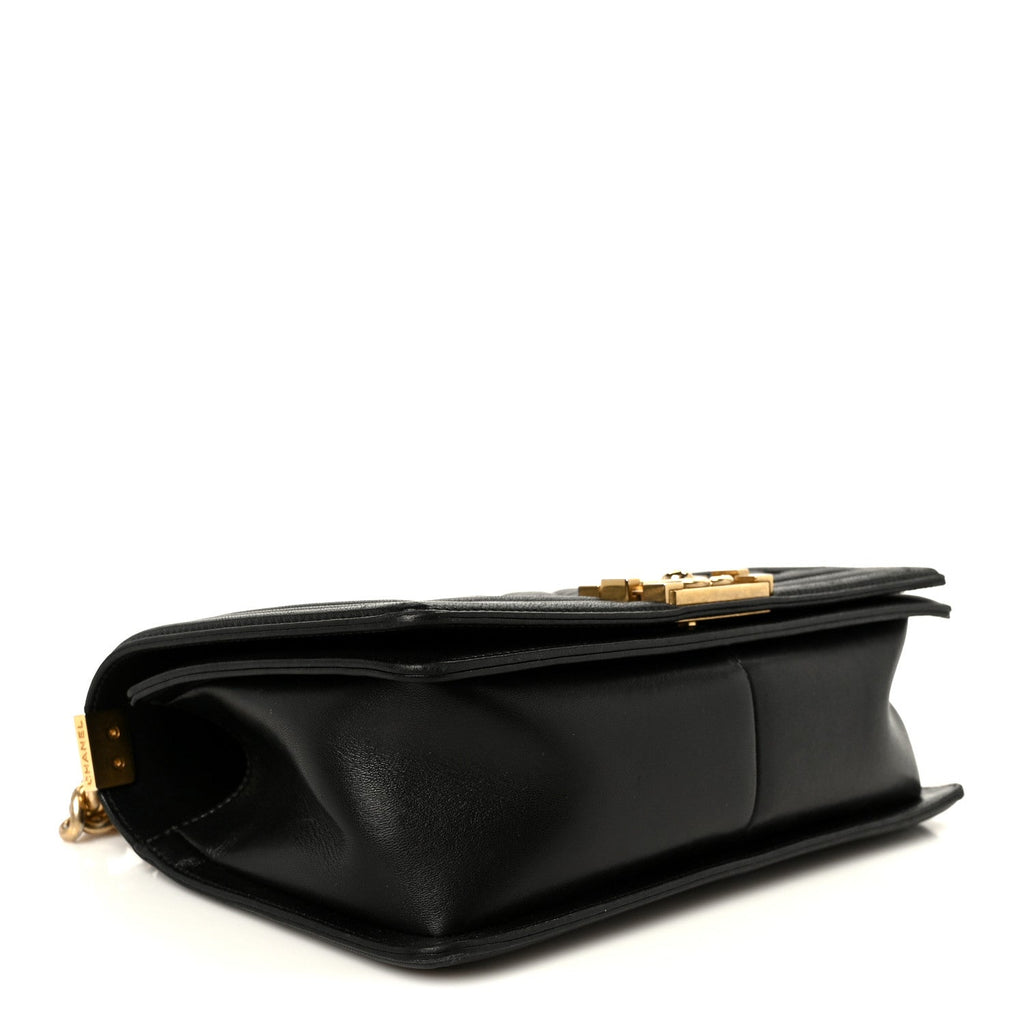 Lambskin Quilted Medium Boy Flap Black