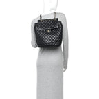 Lambskin Quilted Large Urban Spirit Backpack Black