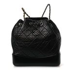 Aged Calfskin Quilted Small Gabrielle Backpack Black