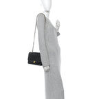 Lambskin Quilted Medium Single Flap Black