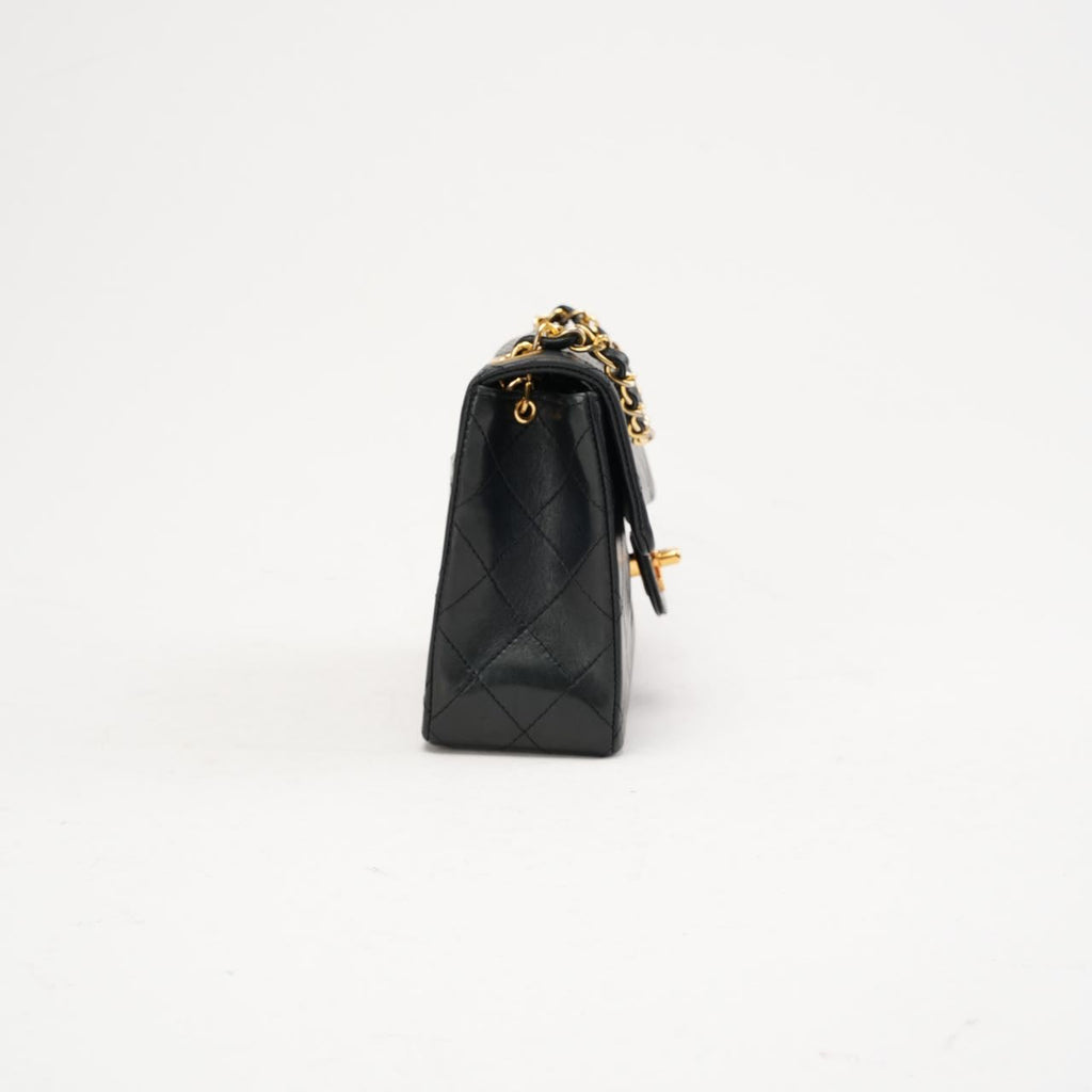 Chanel Vintage Mini Square Classic Flap Lambskin Black 1991
