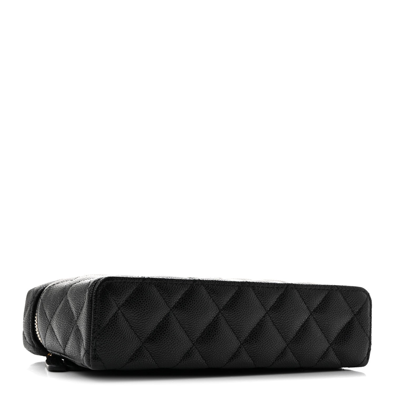 Caviar Quilted Top Handle Slim Vanity With Chain Black