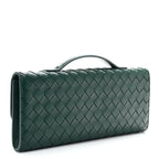 Nappa Intrecciato Long Andiamo Top Handle Clutch Emerald Green