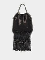 Black Limited-Edition Falabella Sequin Fringe Tiny Tote Bag