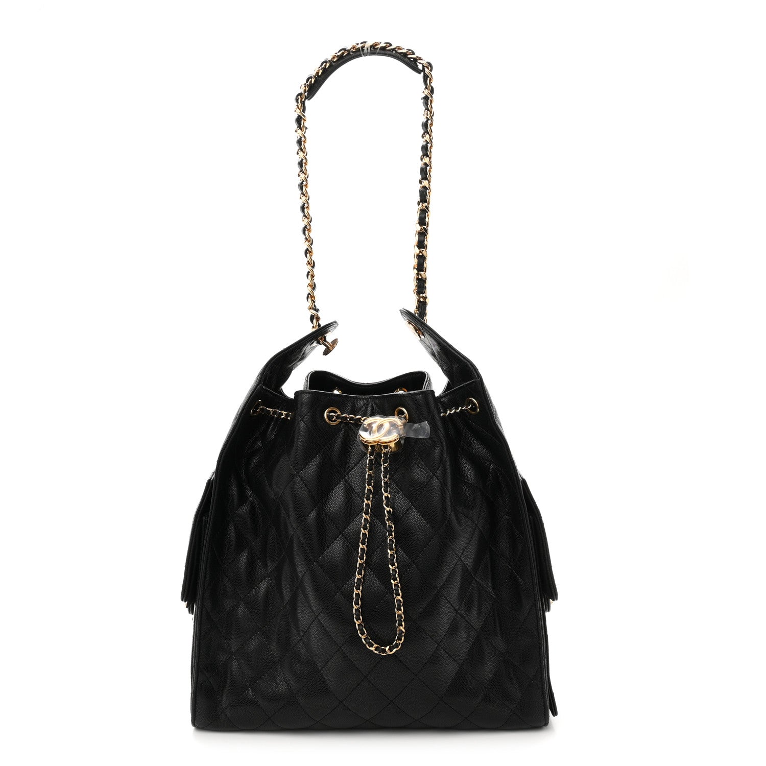 Caviar Quilted Medium Chanel 25 Handbag Black