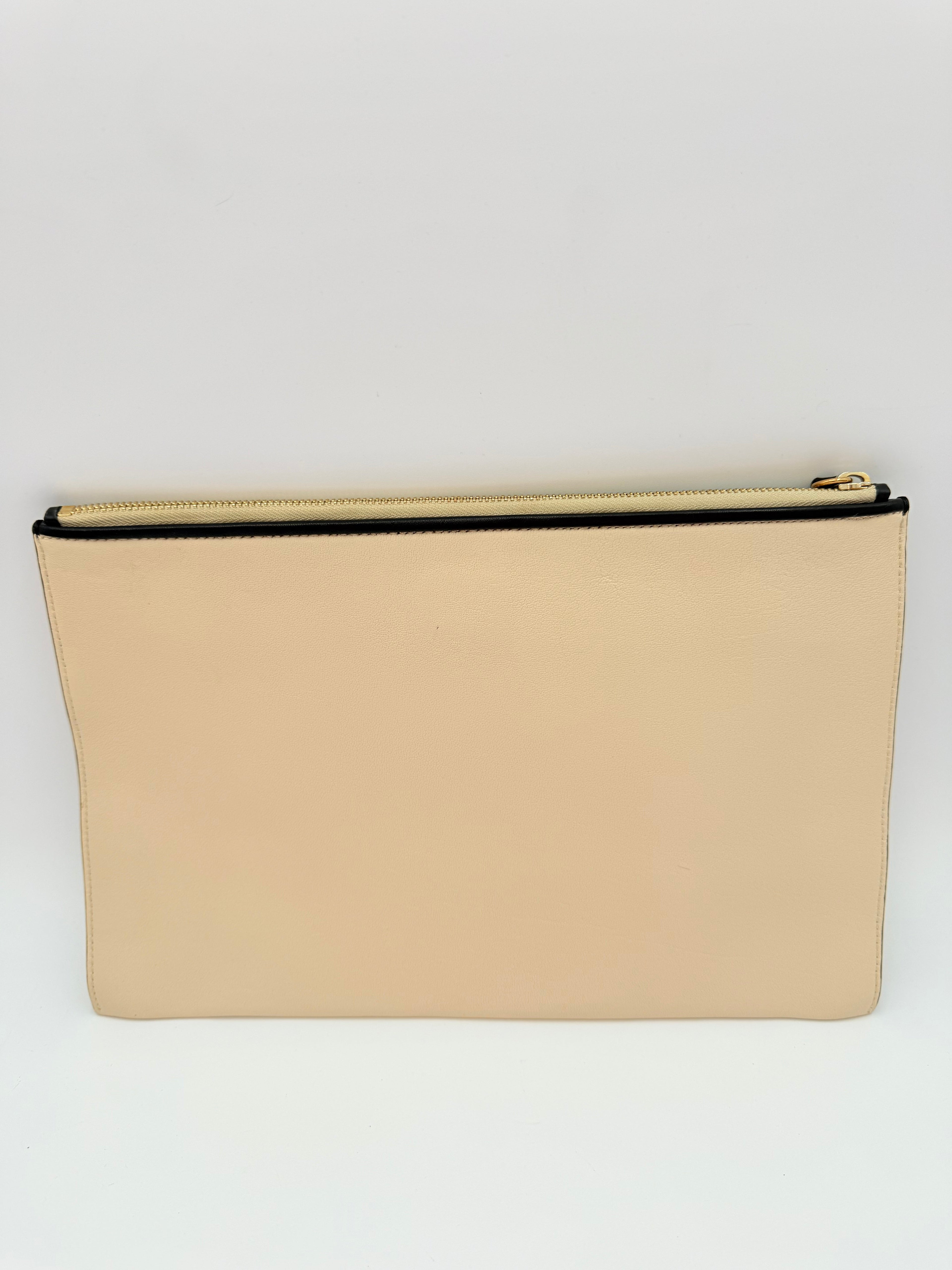 Clutch Luxury Designer By Chloe In Black & Cream, Size:Large