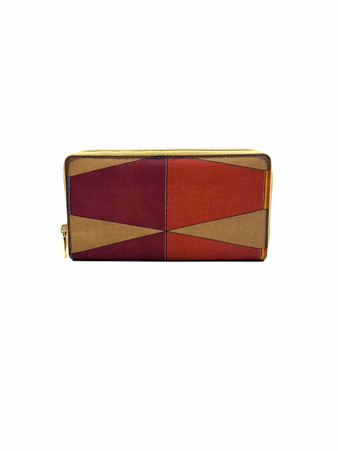 GUCCI Continental Burnt Orange Fabric Geometric Wallet