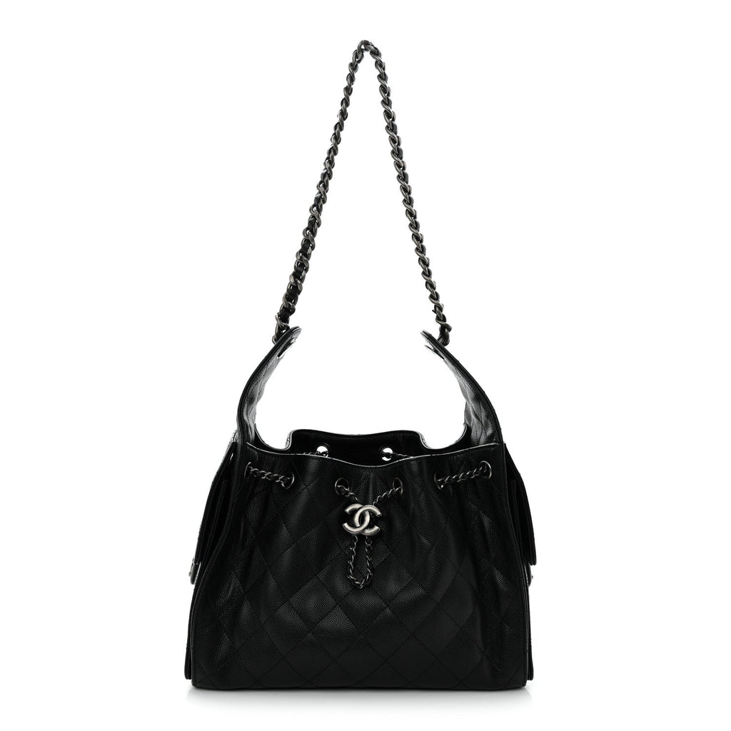 Caviar Quilted Small Chanel 25 Handbag Black