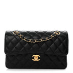 Caviar Quilted Small Double Flap Black
