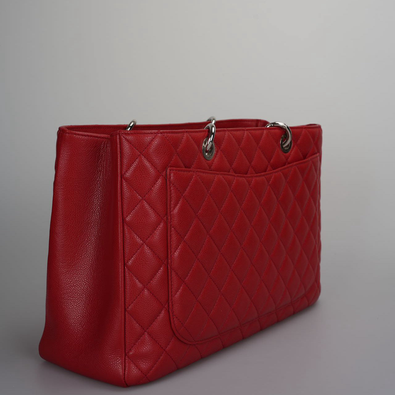 Chanel Red Large Grand Shopping Tote Red GST Bag in Caviar 2011-2012