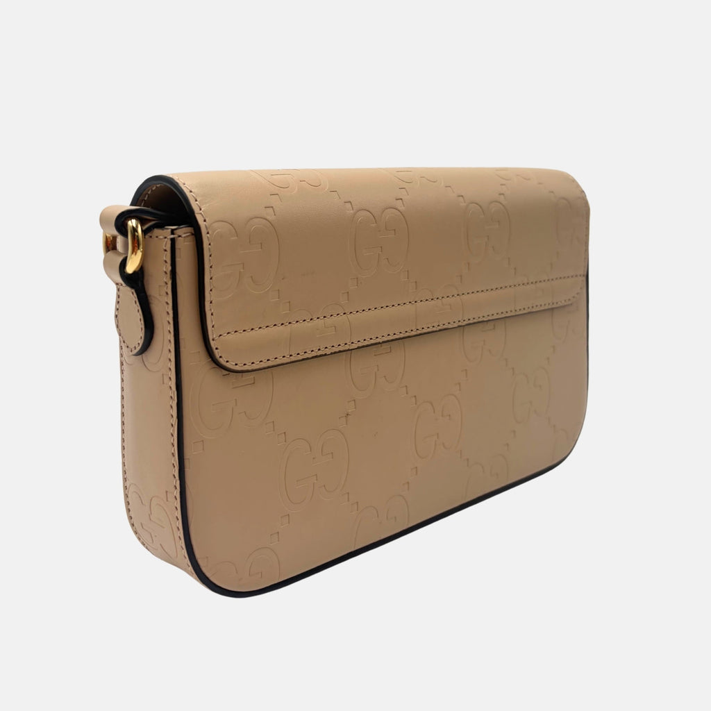 Guccissima Super Mini Beige Leather Crossbody