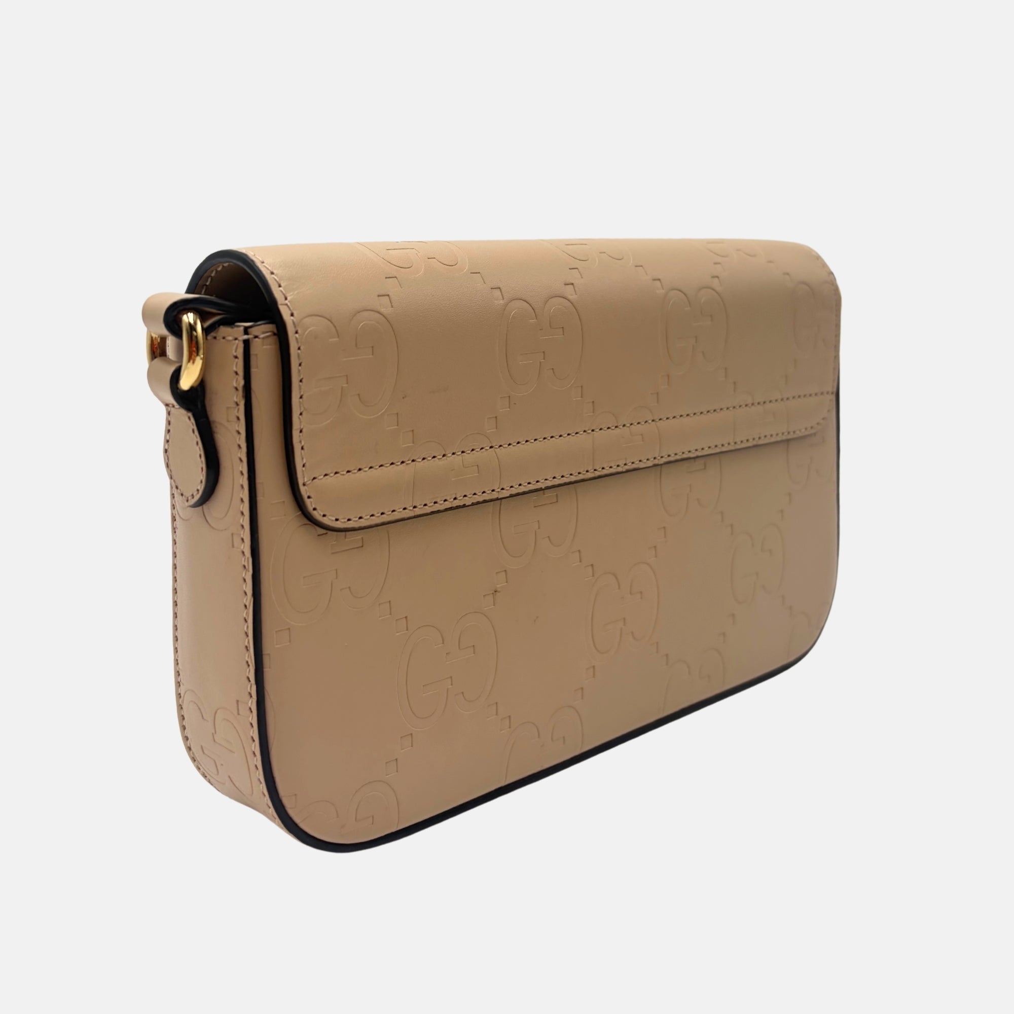 Guccissima Super Mini Beige Leather Crossbody