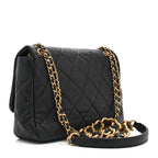 Caviar Quilted Medium Chain Flap  Black