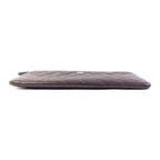 Chanel CC Quilted Lambskin Double Zip Clutch Purple SHW bag