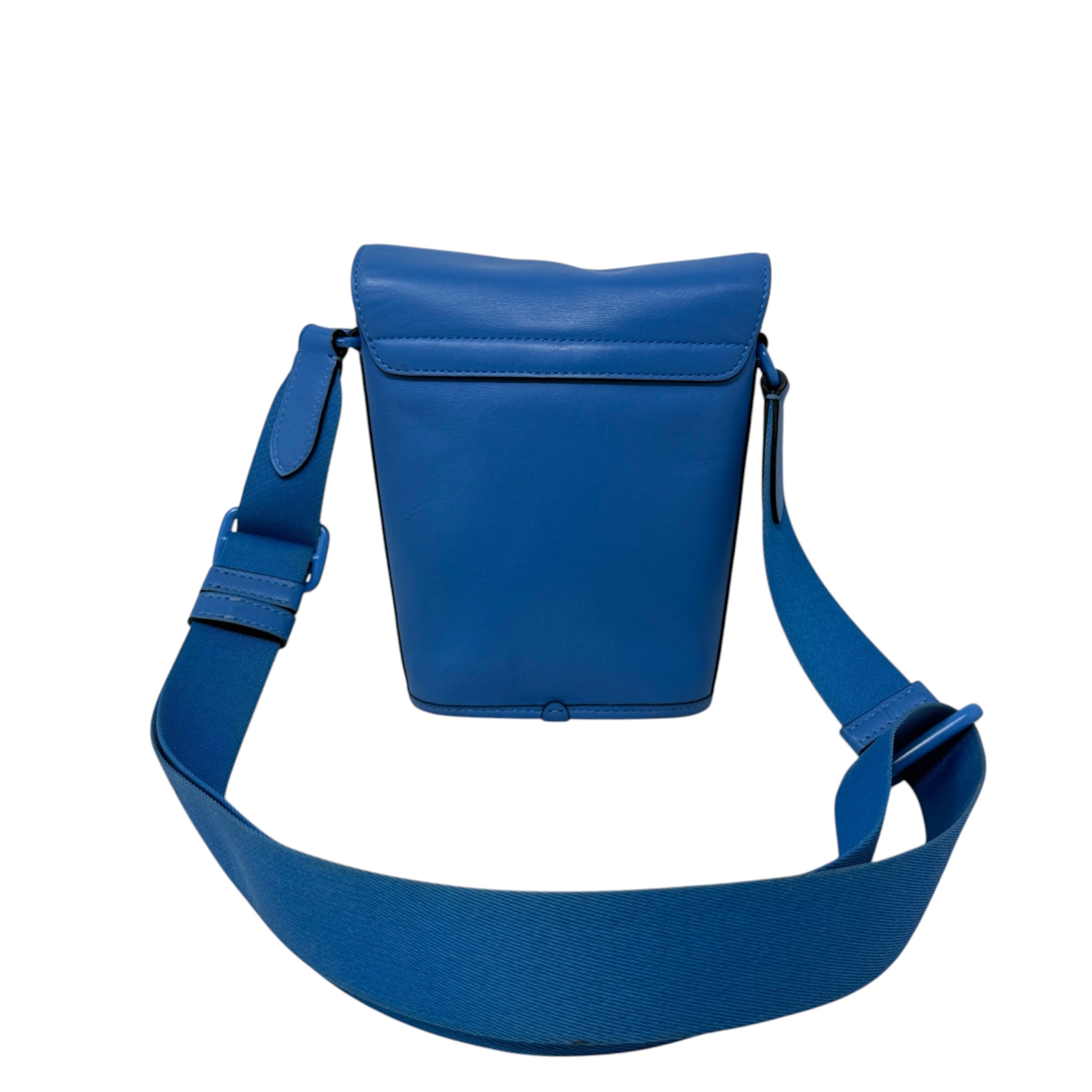 Track Small Flap Leather Crossbody Bag In Racer Blue Designer By Coach, Size: Small