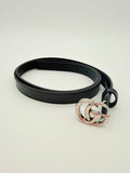Belt Luxury Designer By Gucci In Black & Silver