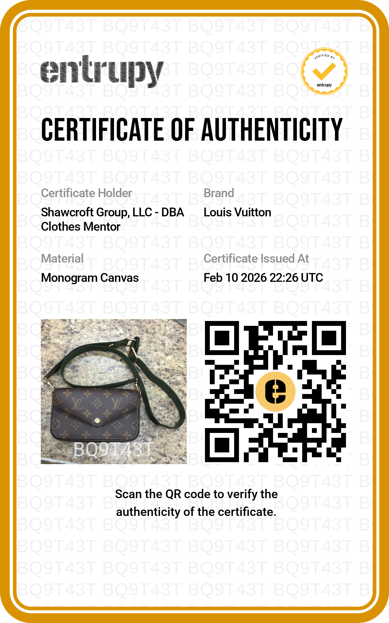 Crossbody Luxury Designer "Felicie Strap & Go" By Louis Vuitton, Size: Small