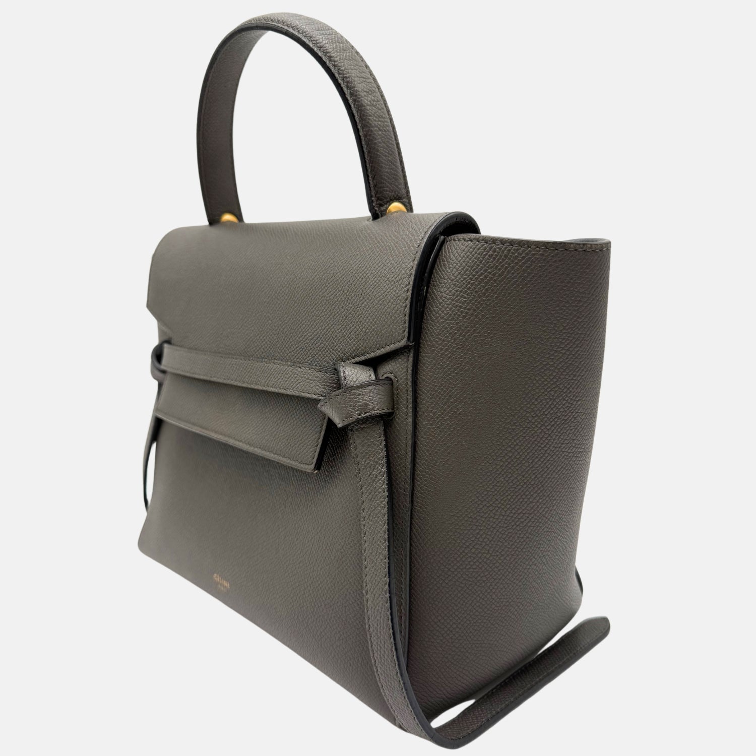 Belt Bag Gray Grained Calfskin Nano