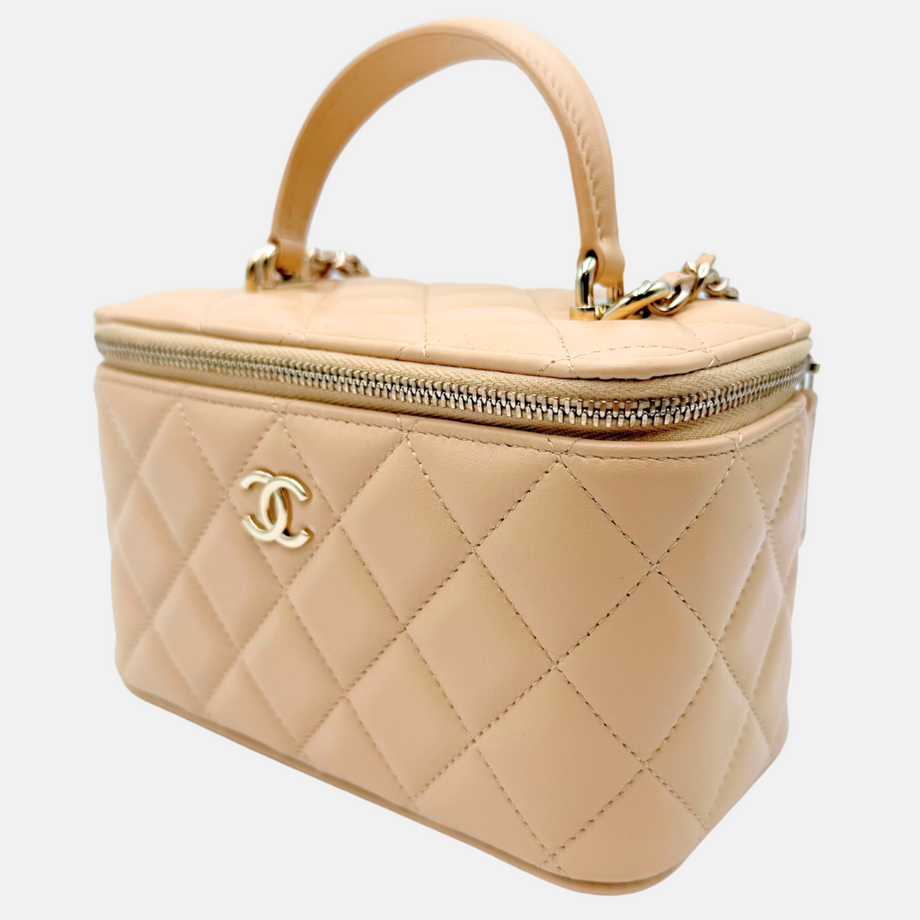 Top Handle Vanity Case Small Nude