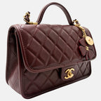 Top Handle Flap Brown Caviar