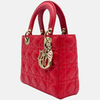 Lady Dior My ABCDior Red Lambskin Cannage Small
