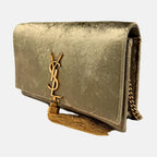 Kate Tassel Crossbody Bag Olive Velvet Medium